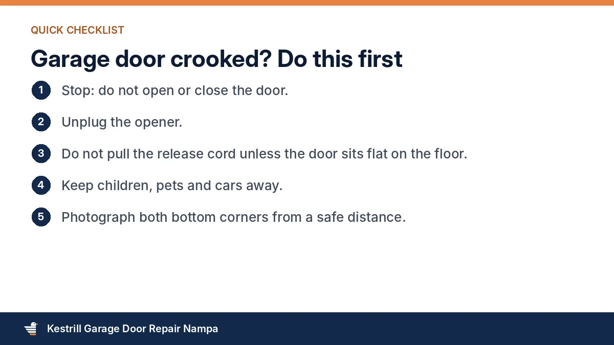 What to do when a garage door is crooked