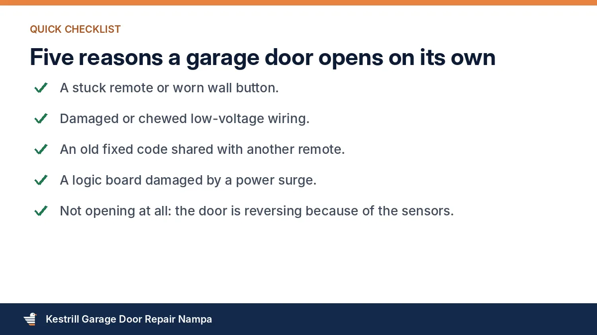 Five common causes when a garage door opens by itself