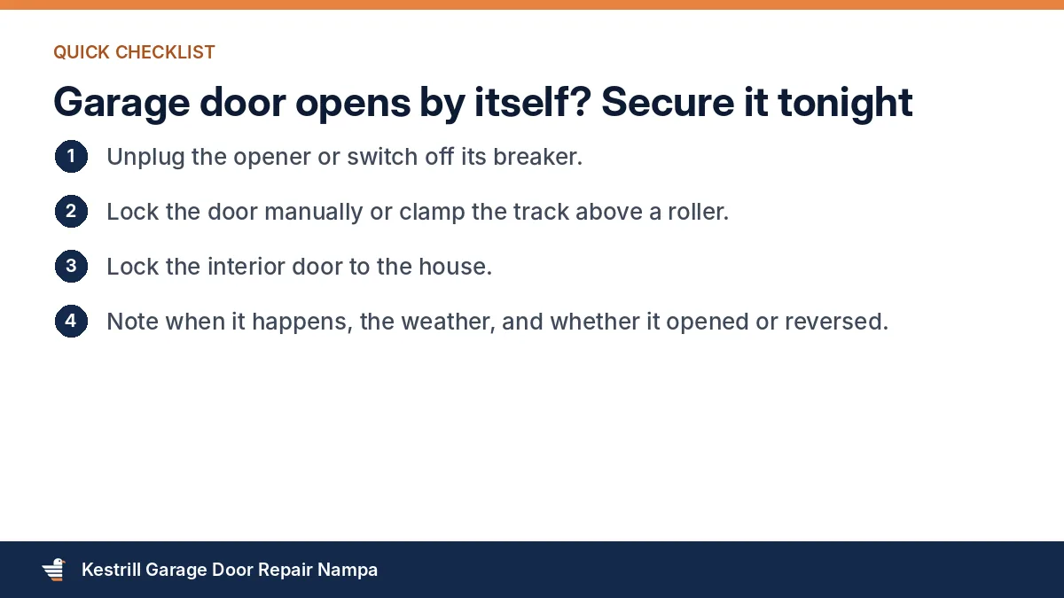 Steps to take when a garage door opens by itself