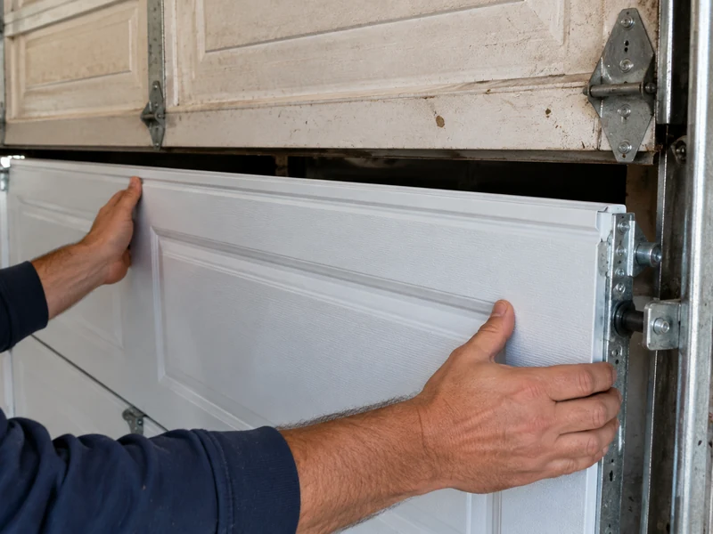 Section replacement, a repair that does not change the opening or need a garage door permit