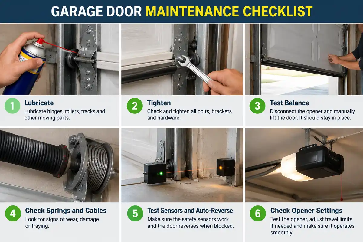 Garage door tune-up checklist