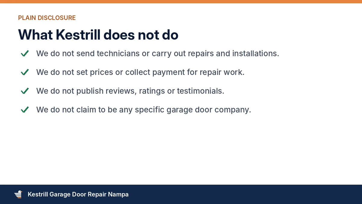 What the Kestrill referral service does not do