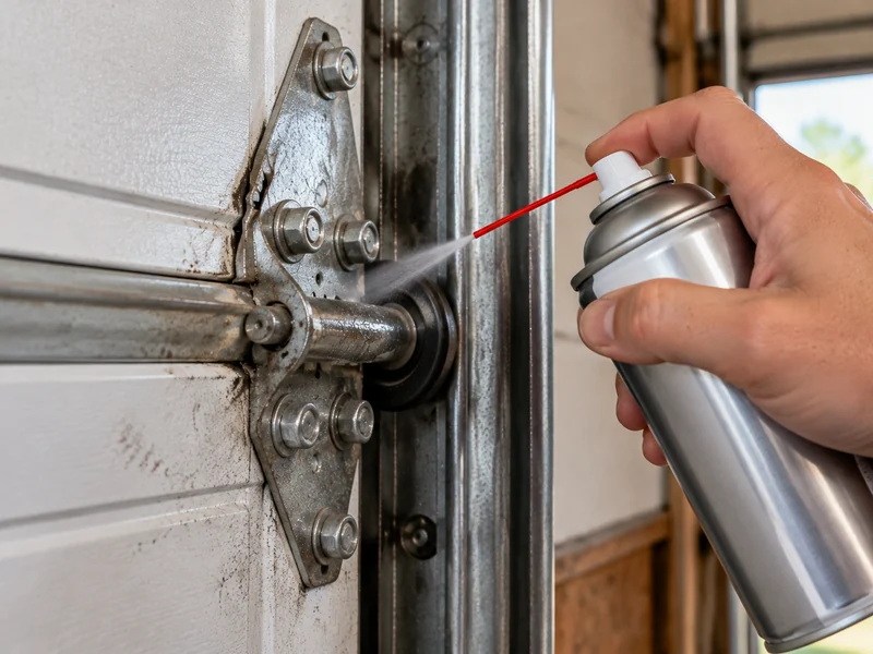 Lubricating garage door rollers and hinges