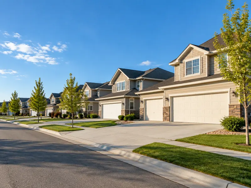 Older home with a wood garage door