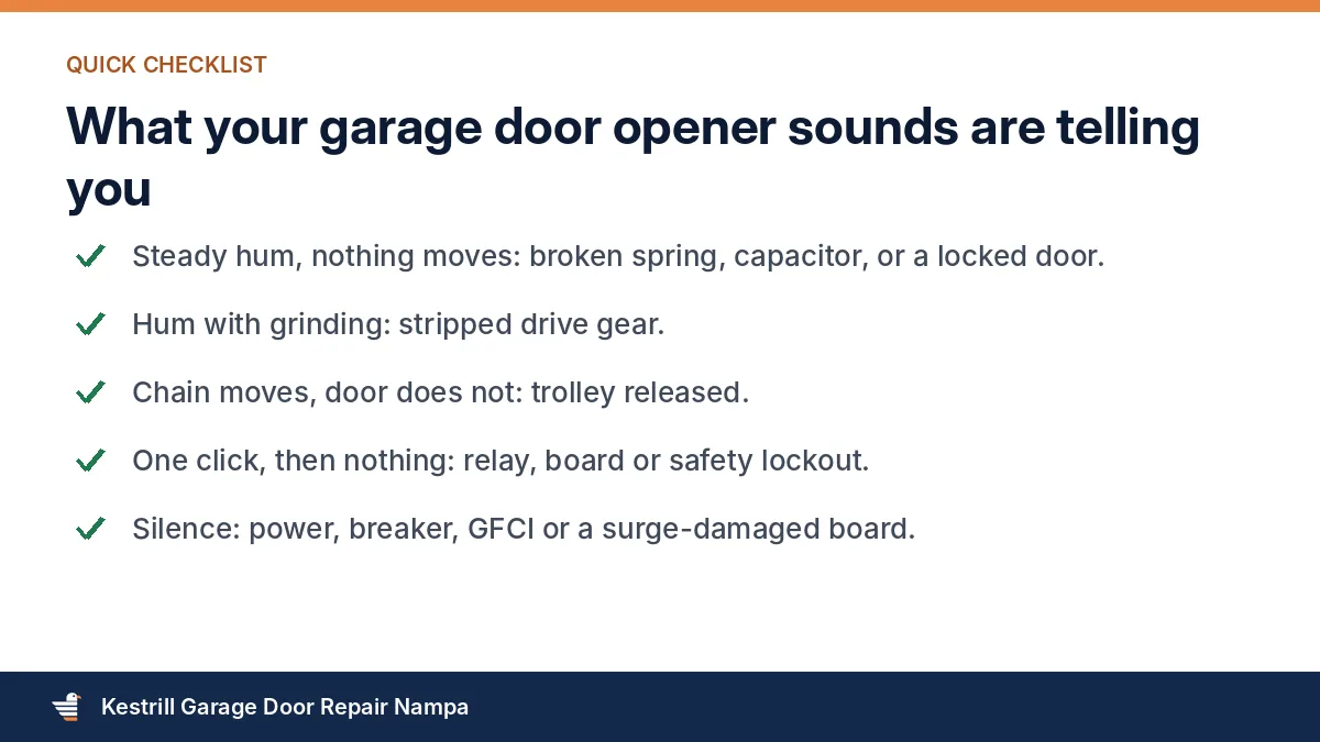 Guide to garage door opener sounds and their usual causes