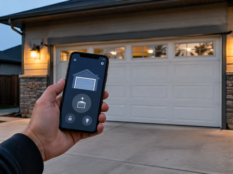 Opening a garage door with a smartphone app
