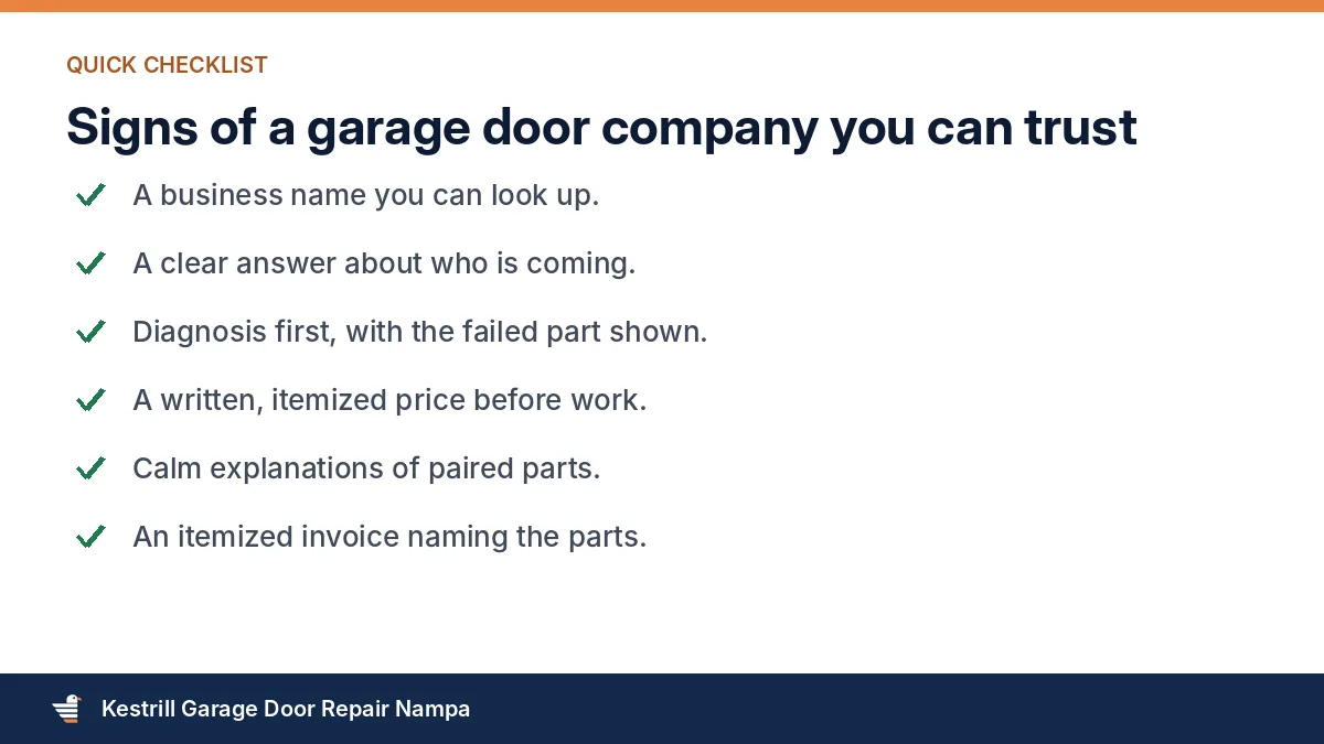 Signs of a trustworthy garage door repair company